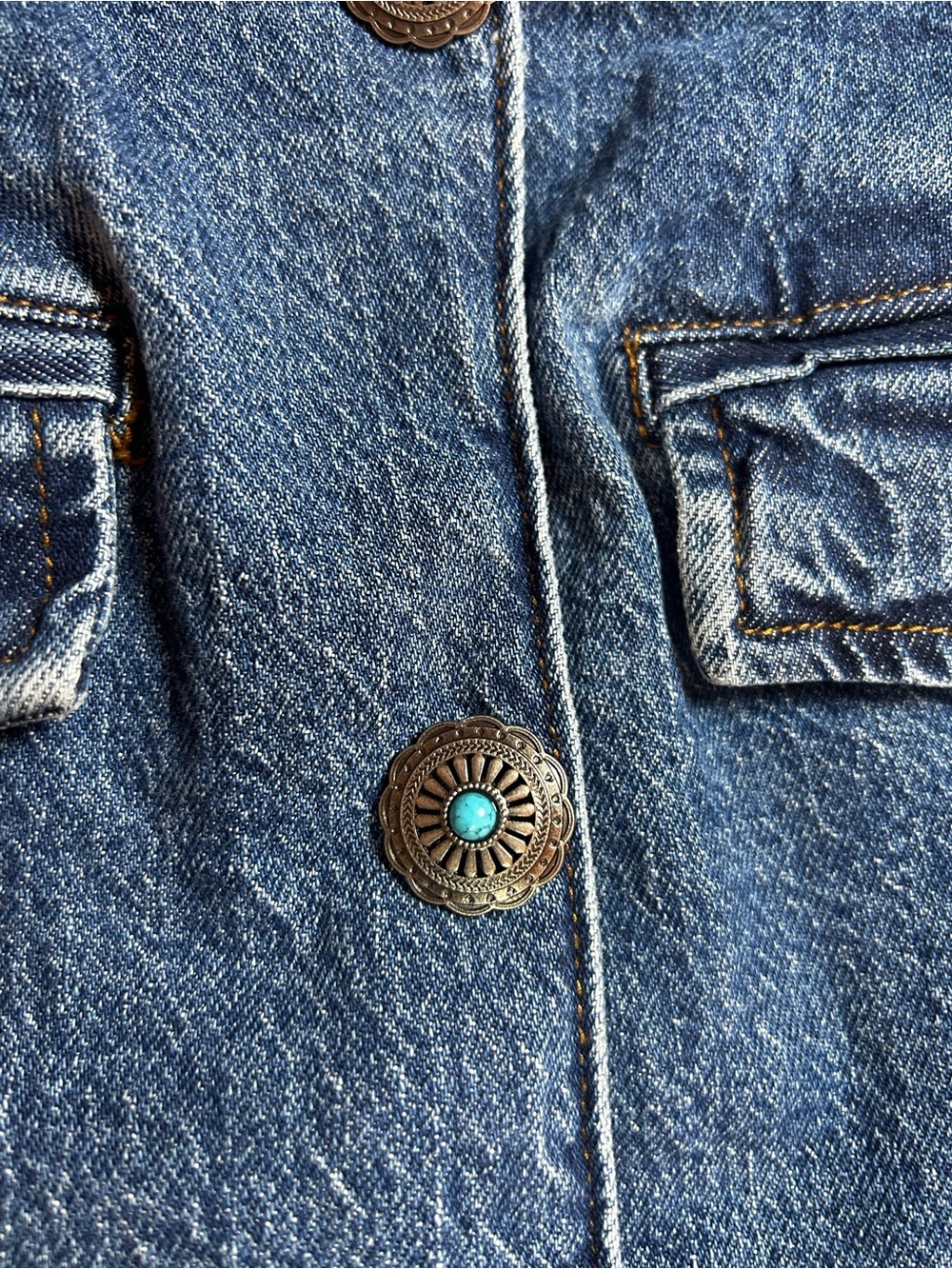Seven For All Mankind Denim Button-Front Dress with Western Buttons Size 8 - Picture 3 of 7